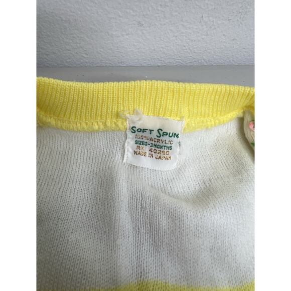 Vintage Soft Spun Baby Infant Yellow One Piece Floral Size 0-3 Months - Picture 6 of 8